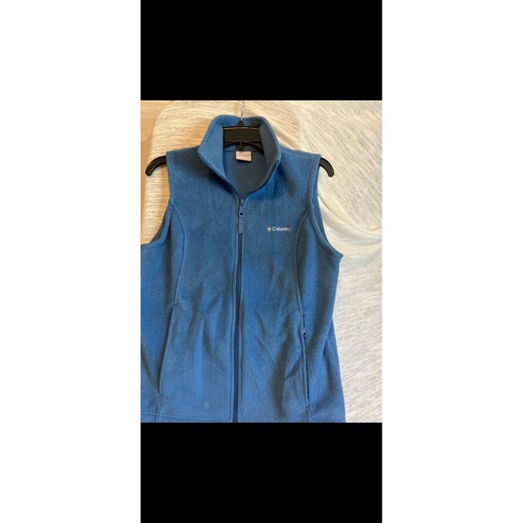 Columbia Fleece Vest Full Zip Womens M Blue Sleeveless Outdoor Casual - Picture 1 of 3